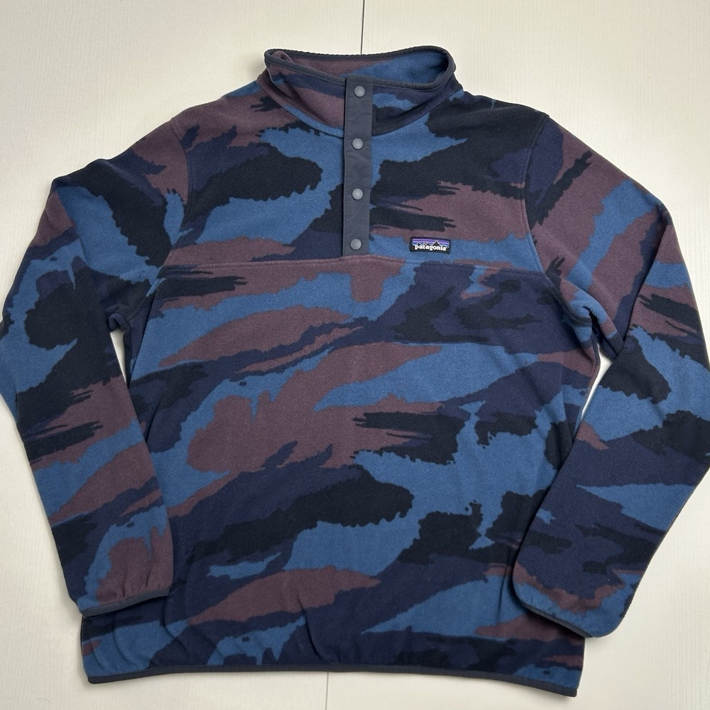 Patagonia Women's Micro D Snap-T Pullover Blue Size XL Kansas Sky Dolomite Blue